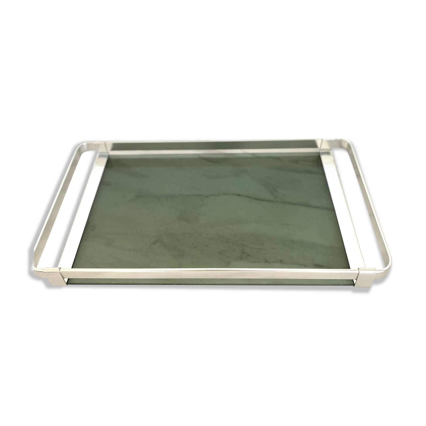 Aluminium and chrome plateau MB Italy 1970s - 45 cm