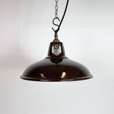 Industrial Brown Enamel Factory Pendant Lamp , 1960s