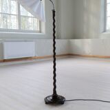 Organic whirlwind floor lamp in stained birch, Sweden, 1940s.
