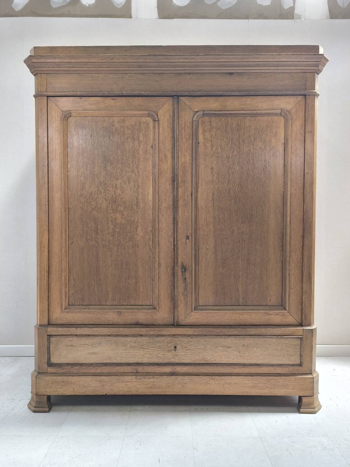 Louis Philippe linen cupboard in blond oak