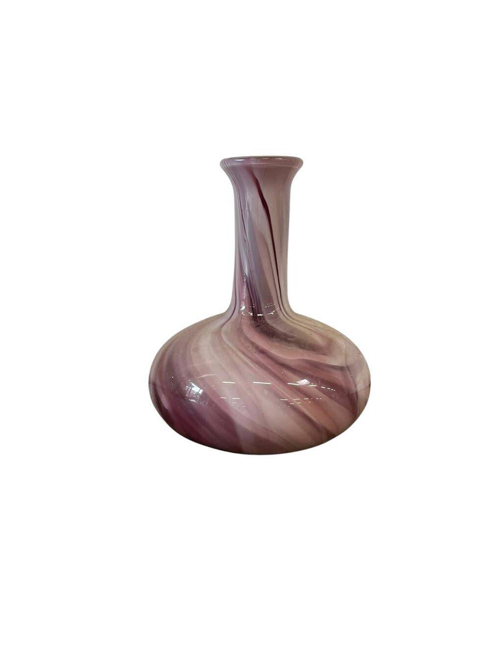 Vintage swirling glass vase with marble effect / Murano style
