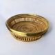 Circular rattan and brass basket, Italy, 1970