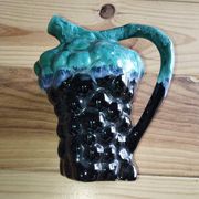 Vintage Vallauris jug in ceramic barbotine with grape decoration – 1950s
