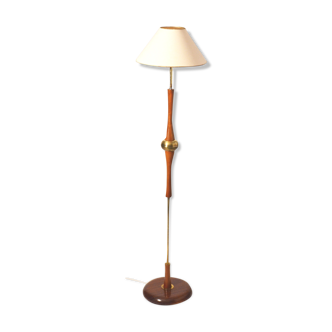 Teak floor lamp and brass years 60