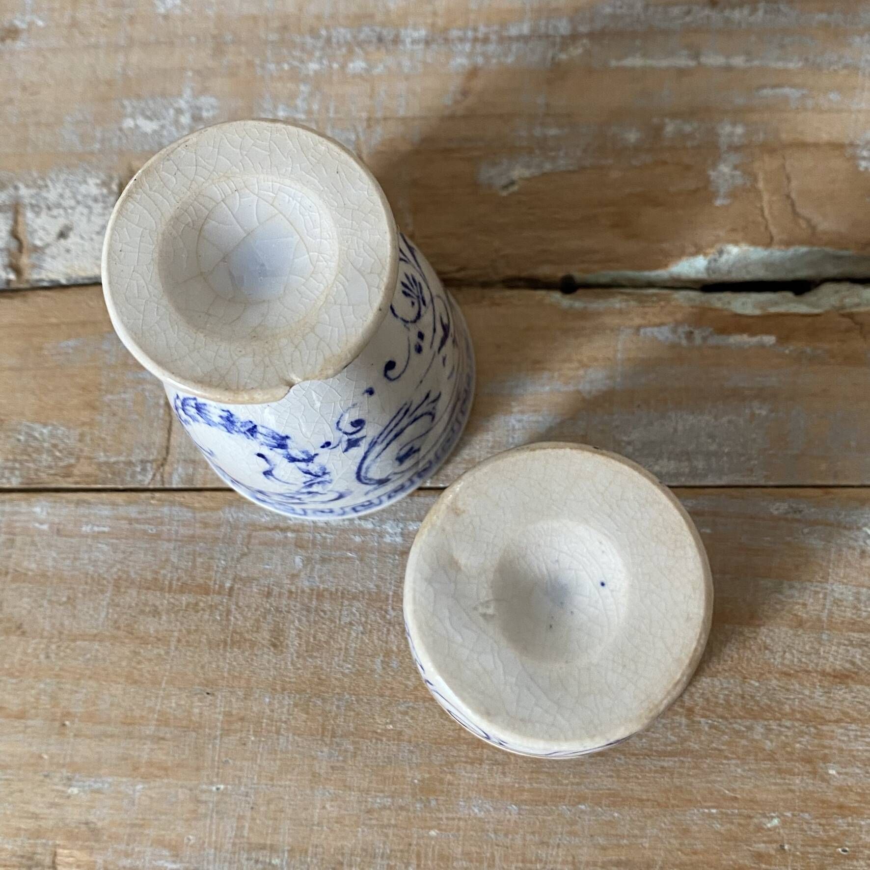 Antique ironstone egg cups