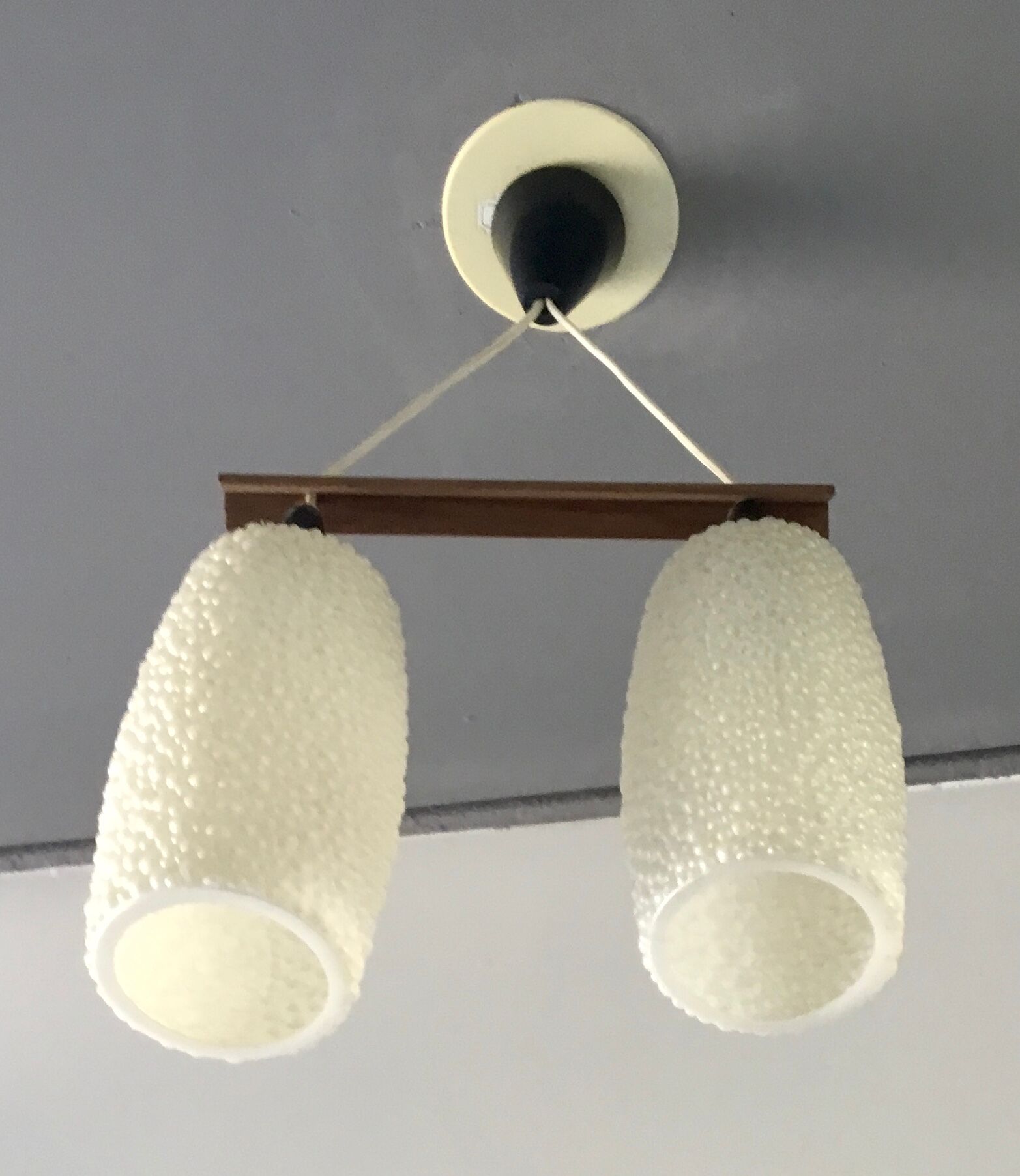 Scandinavian bubble suspension light 2 bulbs - 1960