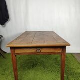 Light wood eating farm table