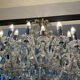 Chandelier 35 Murano glass lamps and crystal tassels D120cm
