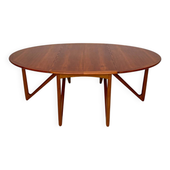 1960s Vintage Gate-leg Teak Danish Dining Table by Niels Koefoed