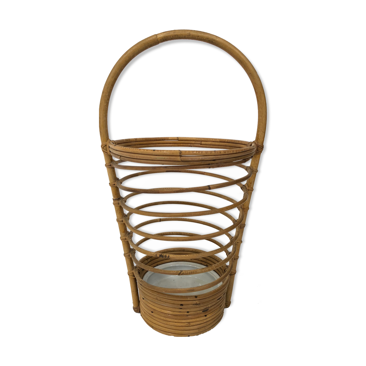 Umbrella holder in ratan, France, 1970