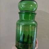 Green retro glass candy box