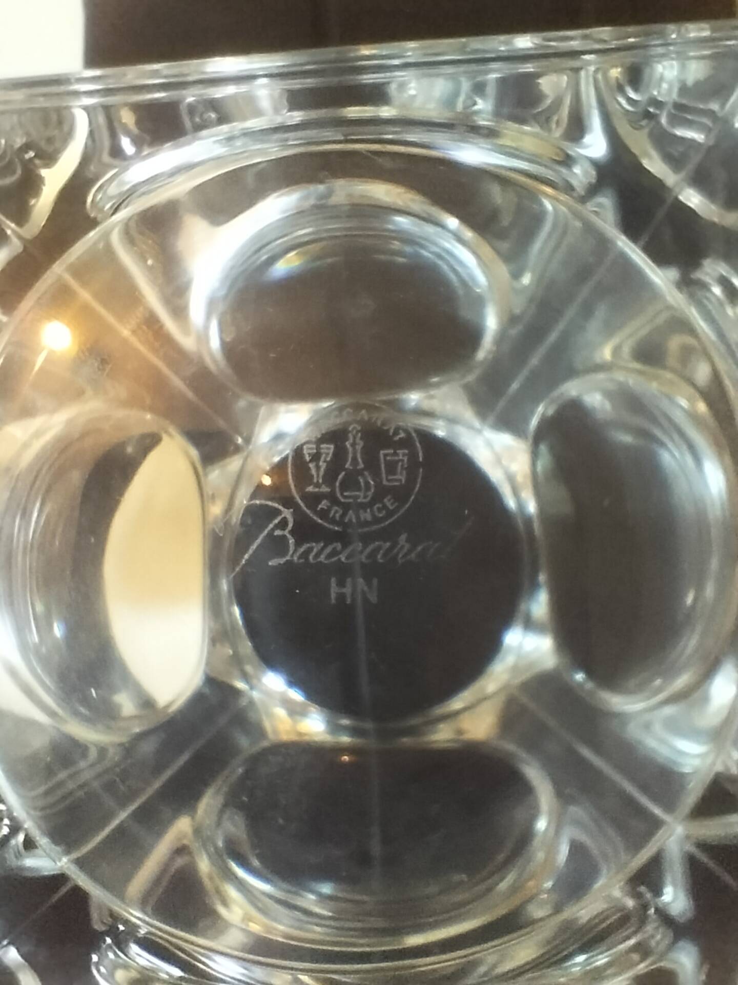 Cube pencil holder in crystal signed Baccarat — Eye Collection, France