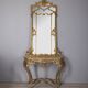 Antique classic console in wood decorated with mirror from the late 19th