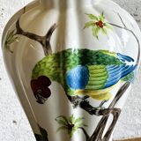 Porcelaine de Paris with exotic birds porcelain table lamp, 1950s.