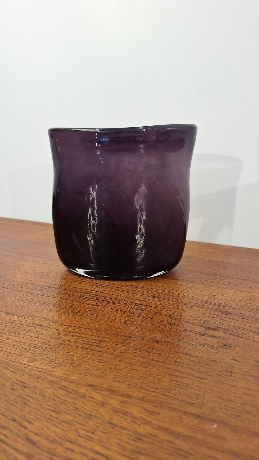 Purple blown glass vase