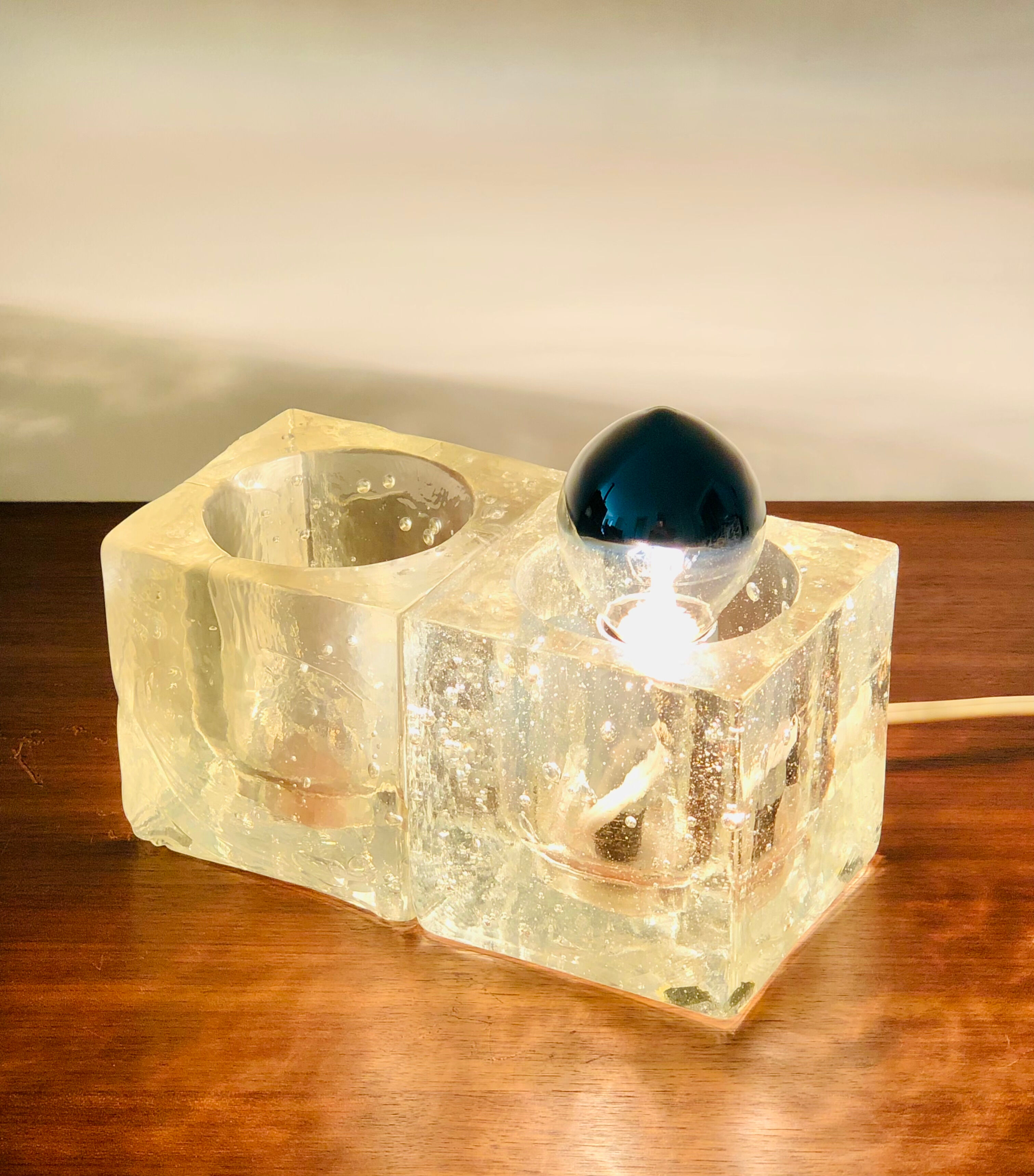 Murano glass table lamp, Italy 60s