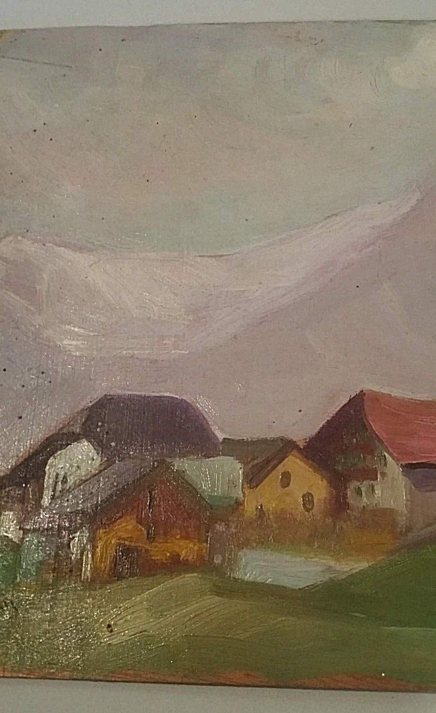 Oil paintings oil on Panel mountain landscape