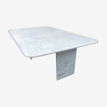 Vintage white Carrara marble coffee table