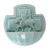 Desvres earthenware stoup, 1980