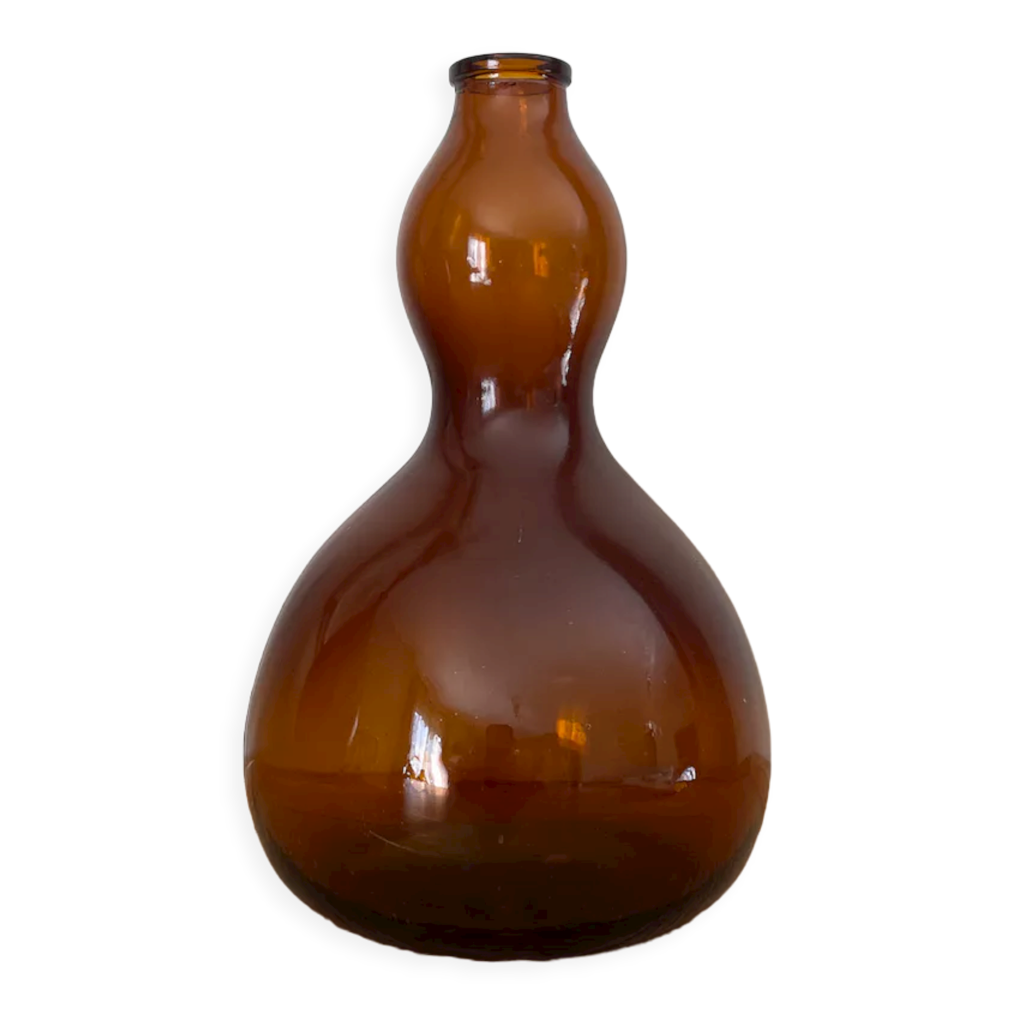 Amber glass vase