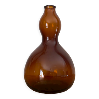 Amber glass vase