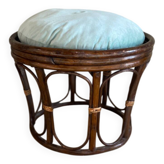 Vintage rattan pouf