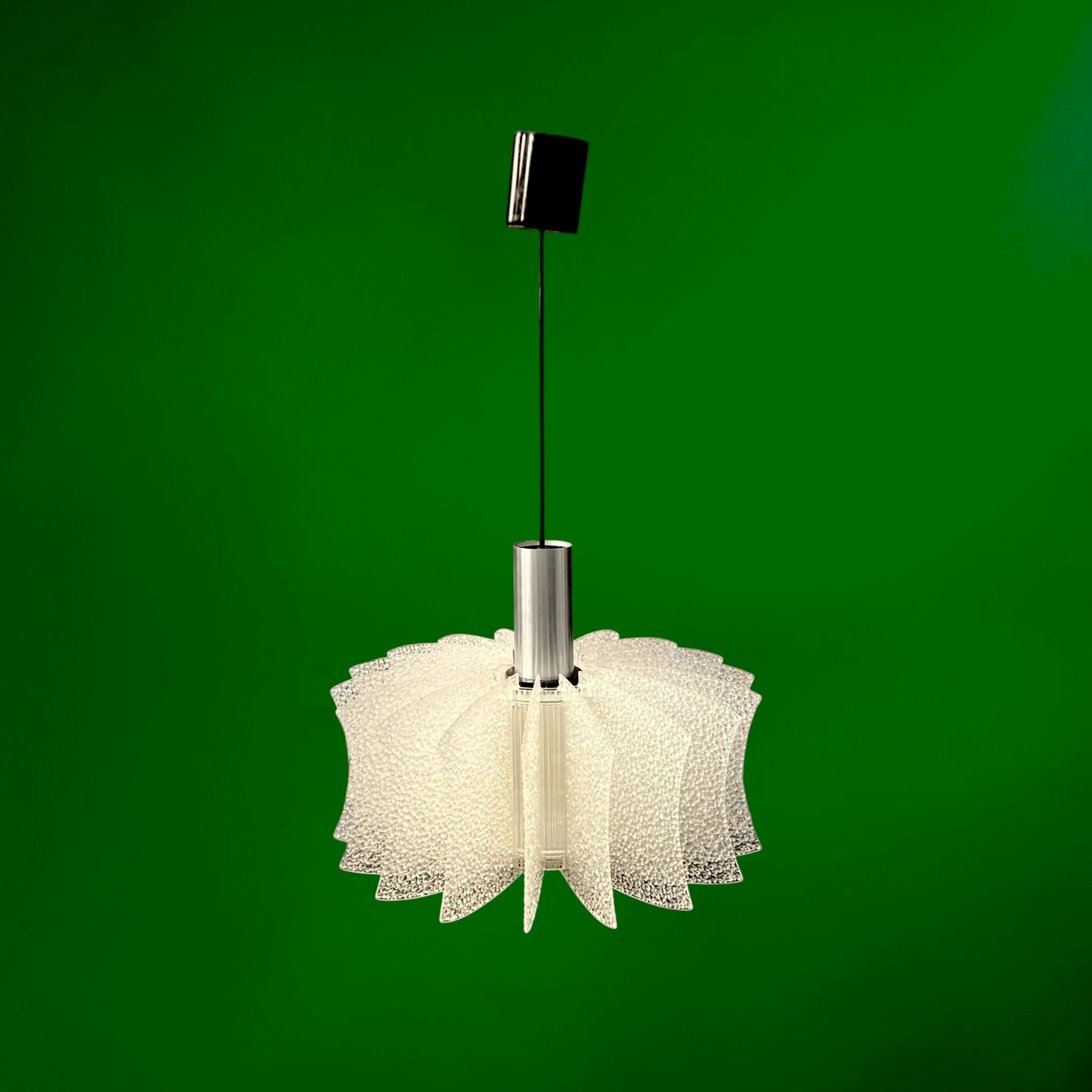 German suspension Space Age in textured aluminium and plastic – 1970s