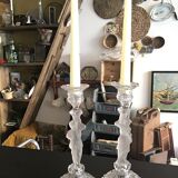 Pair of crystal candlesticks