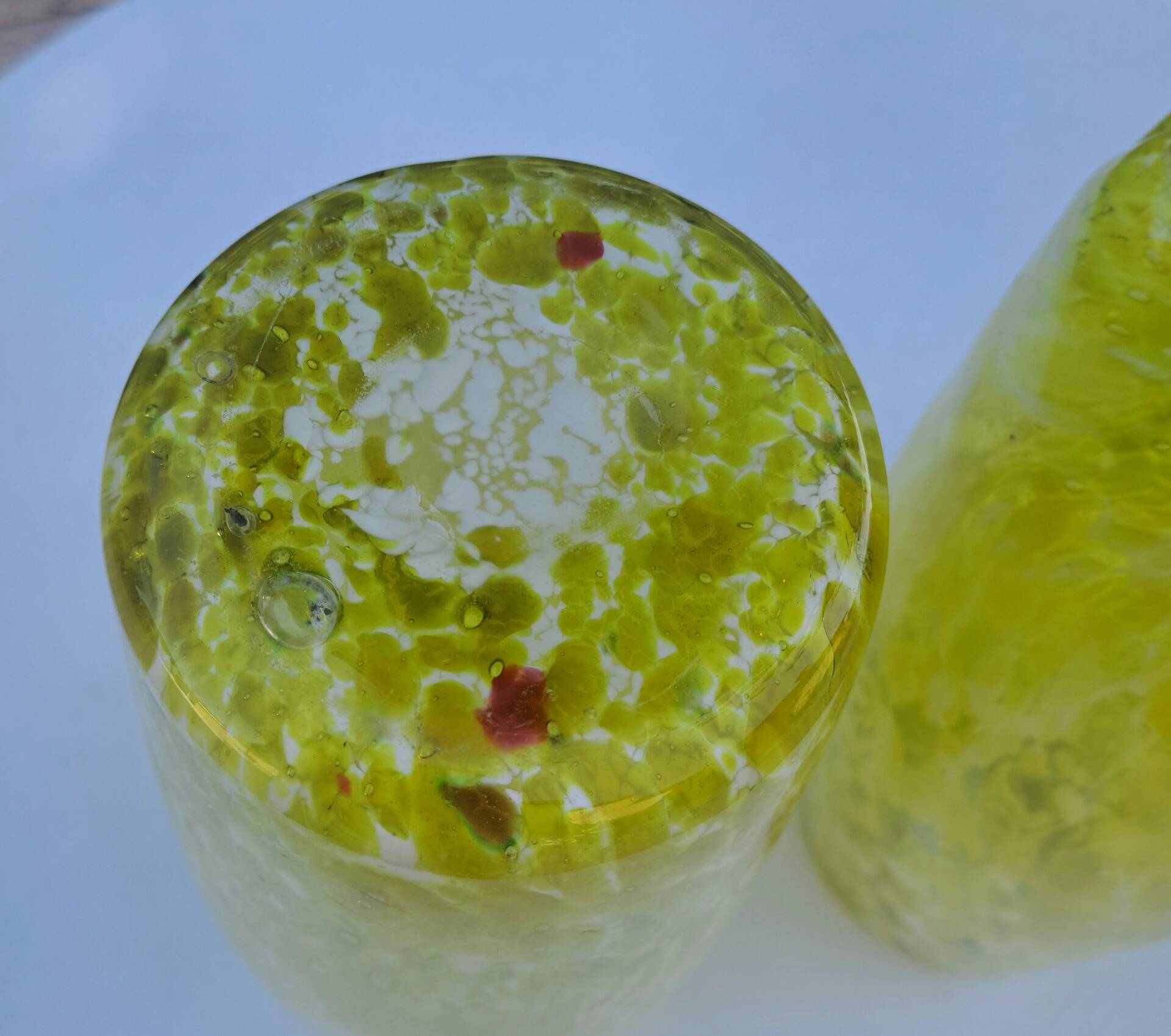 Pair of blown glass vases Clichy Legras