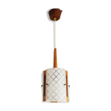 Danish 60s suspension in teak with bulging glass