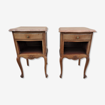 Pair of oak bedside tables
