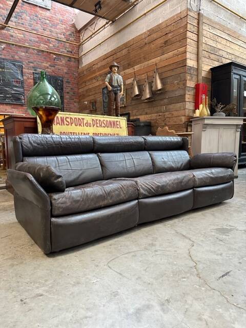 Ensemble de salon en cuir années 80