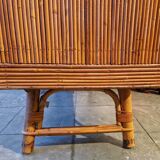 Wicker rattan bamboo wardrobe 1950 1960