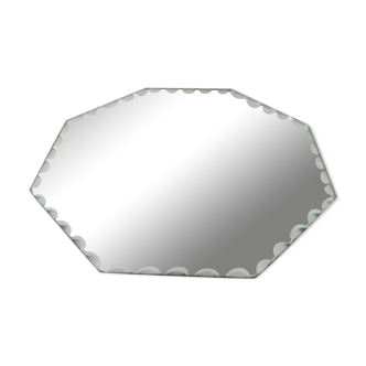 Miroir plateau octogonal ciselé 20x20cm