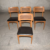 Series of 4 Scandinavian chairs 50/60s