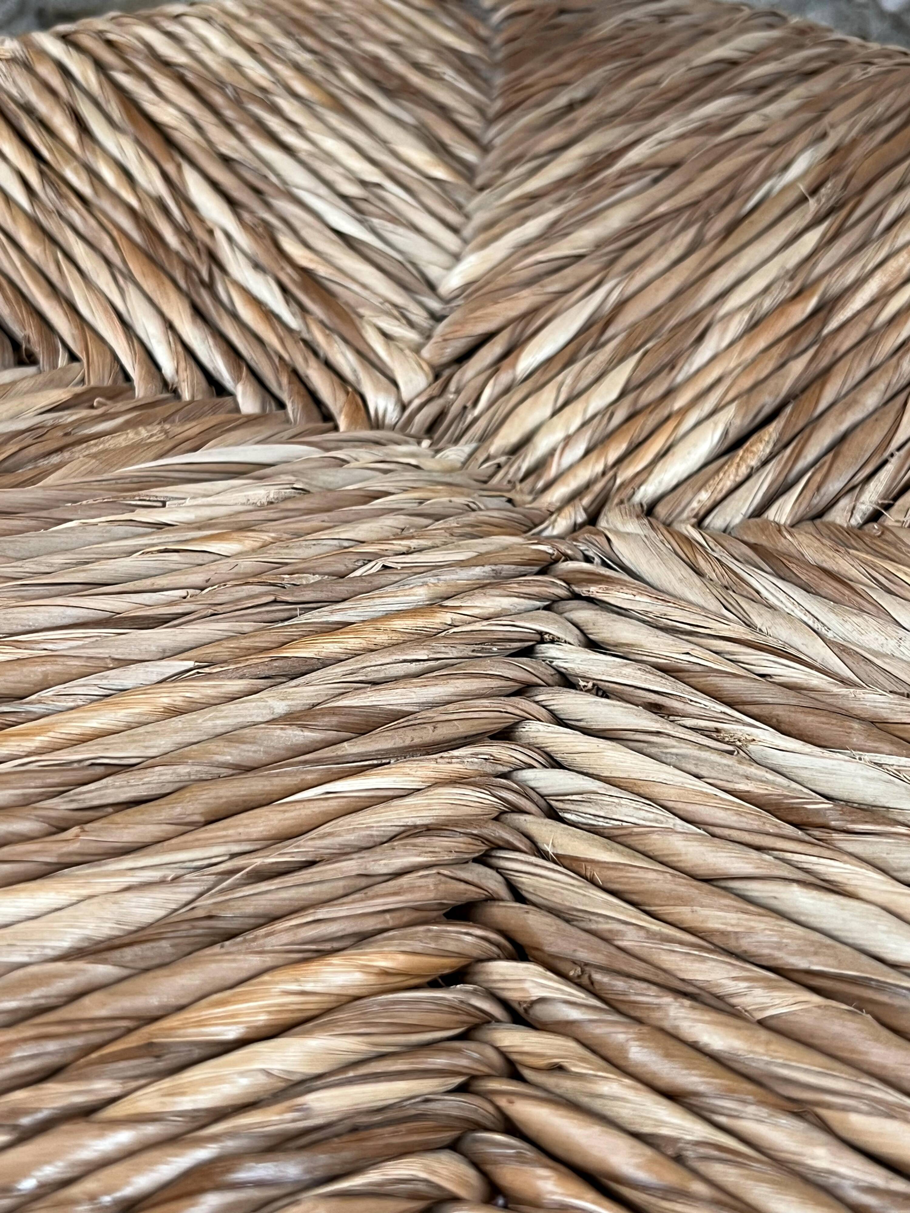 Wood & straw fireplace chair mountain chalet country cottage no dudouyt 60's