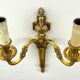Paire d'Appliques Murales - 2 Lumières - Style Louis XVI - Bronze Doré