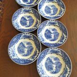 Assiettes creuses Royal Sphinx Maestricht P. Regout "Cambridge Old England" bleu & blanc