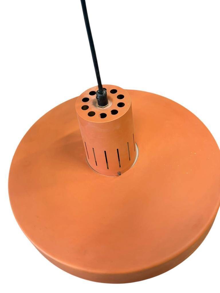 Lustre vintage en métal saumon orange / suspension