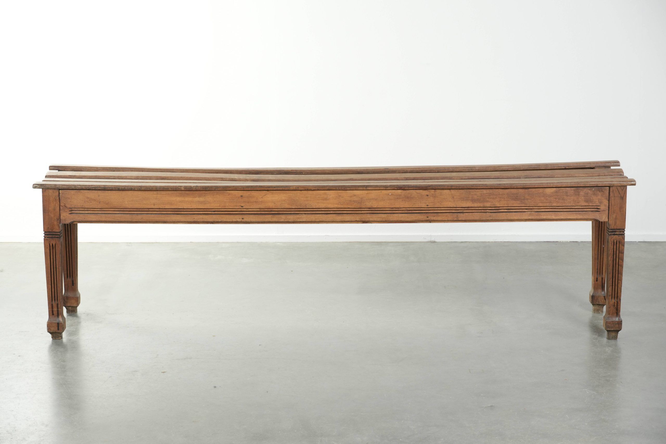 Antique French oak hallway bench/dining table bench from the 19th century