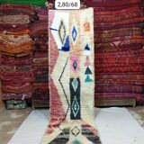 Handmade Berber Bohemian Wool Runner Rug