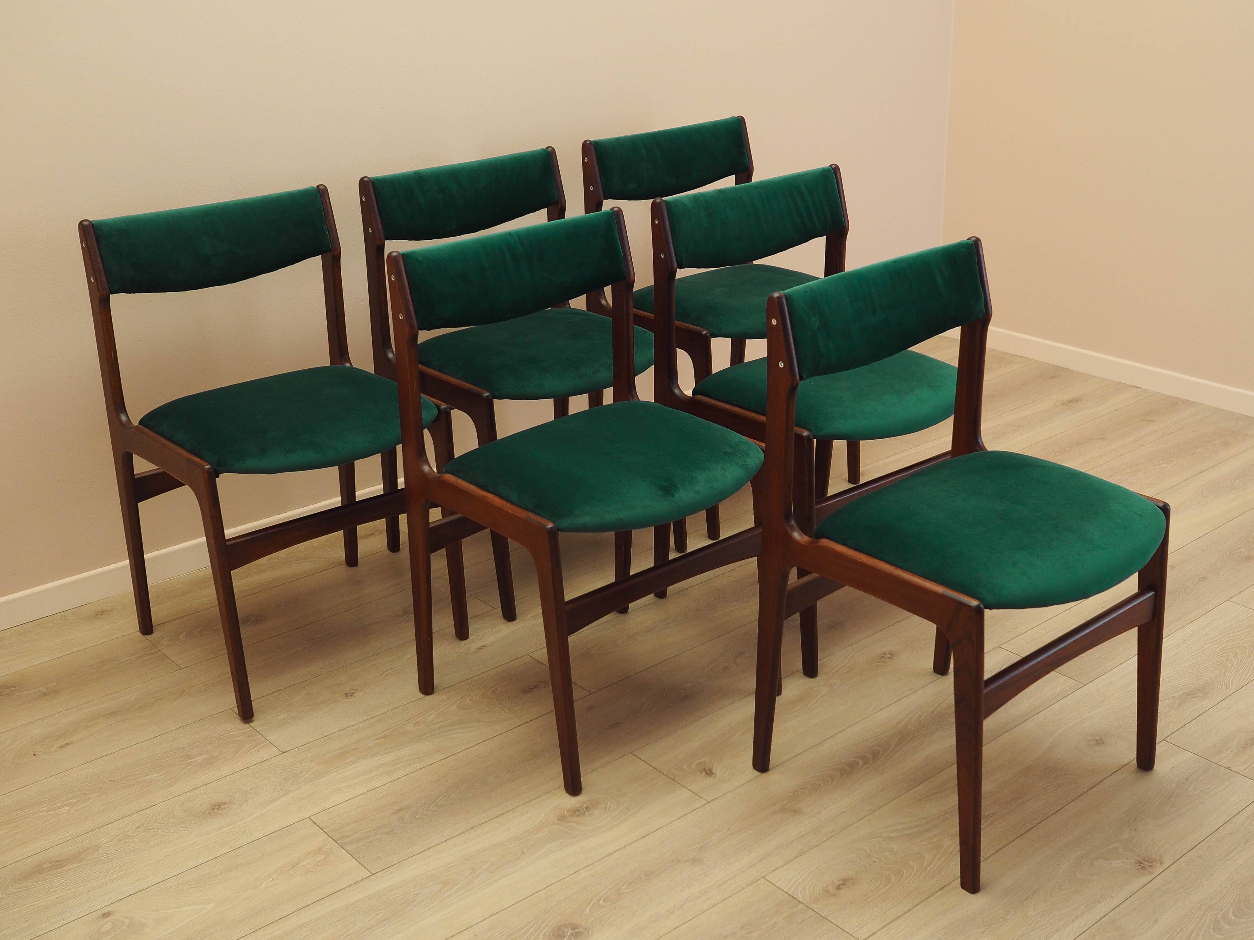 Set of six teak chairs, Danish design, 1970s, production: Denmark