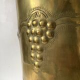 Umbrella stand in embossed golden brass