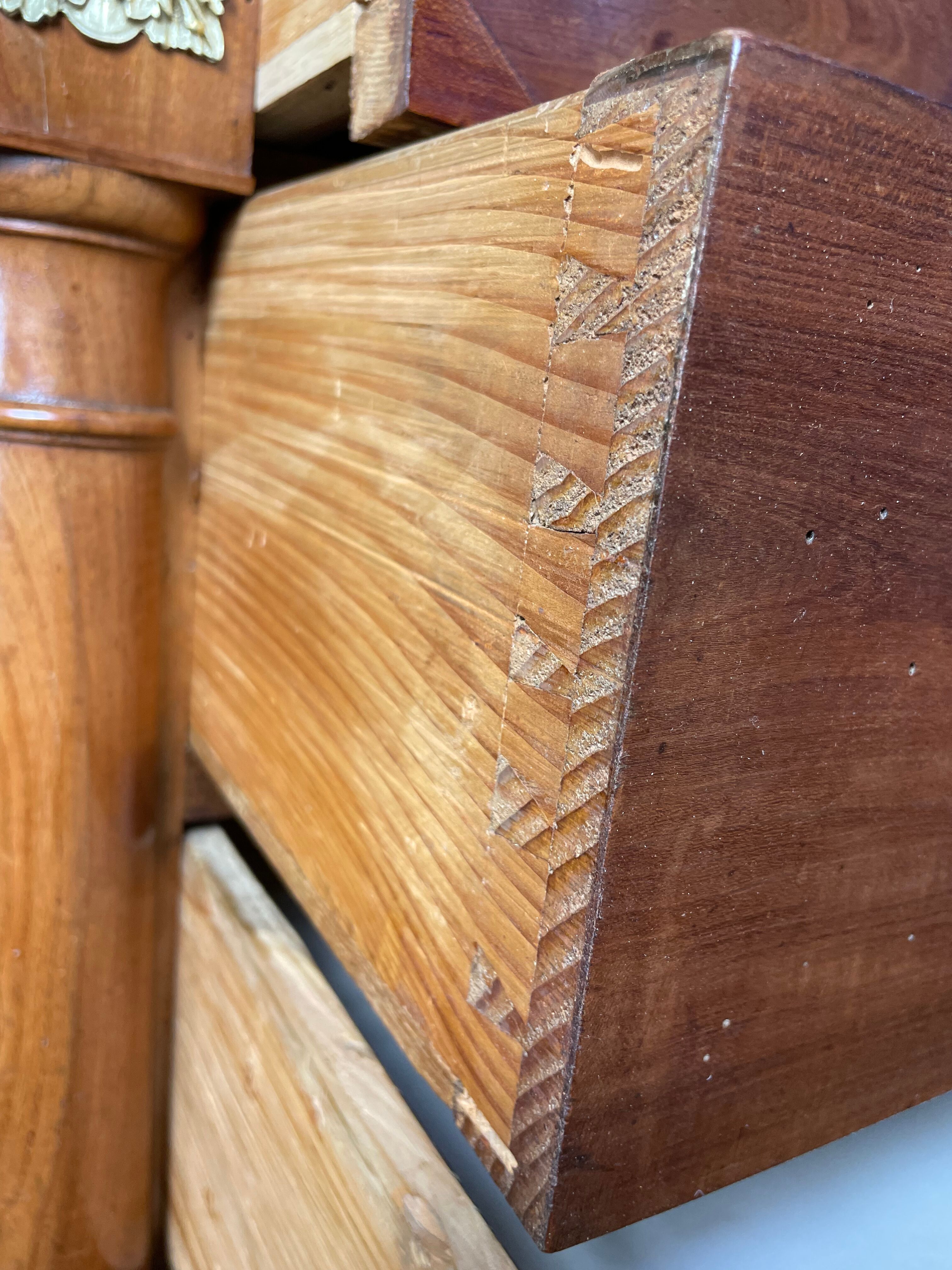 Plum chest of drawers Empire era restored
