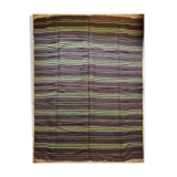 Romanian vintage carpet with stripes, made by hand in wool