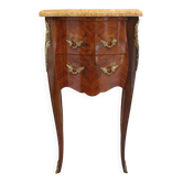 Louis XV bedside table in rosewood with marquetry.