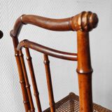 Paire de chaises bois tourné et cannage