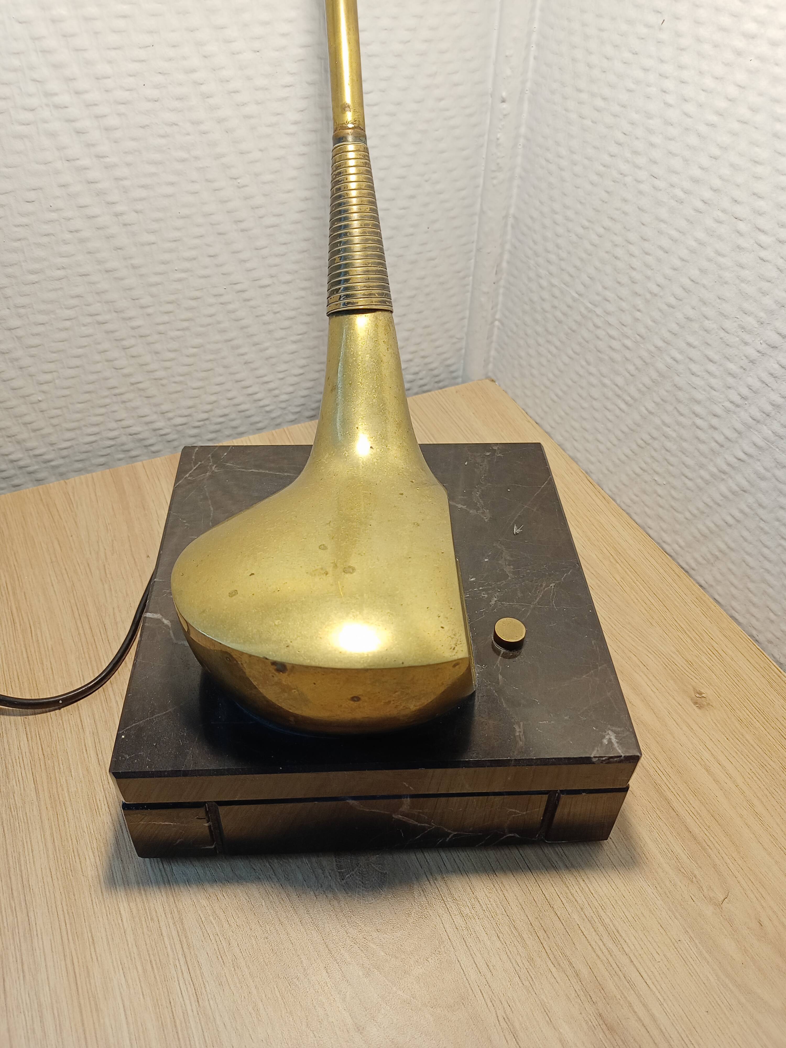 Lampe club de golf bronze et marbre