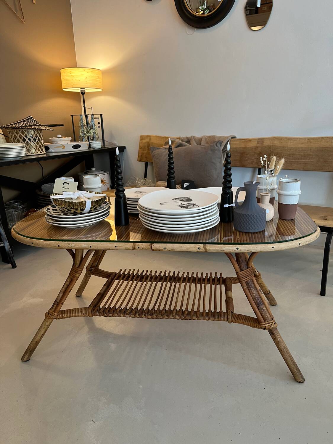 Rattan coffee table