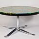 Table low round of Pierre Giraudon resin with inclusions of glass 60 years